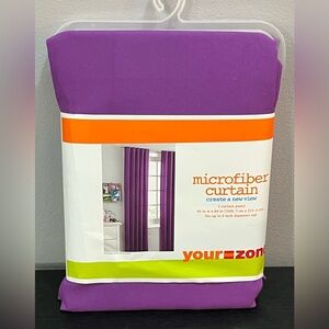 New in Pack Your Zone Microfiber 84 inch Purple Curtain‎ Panel